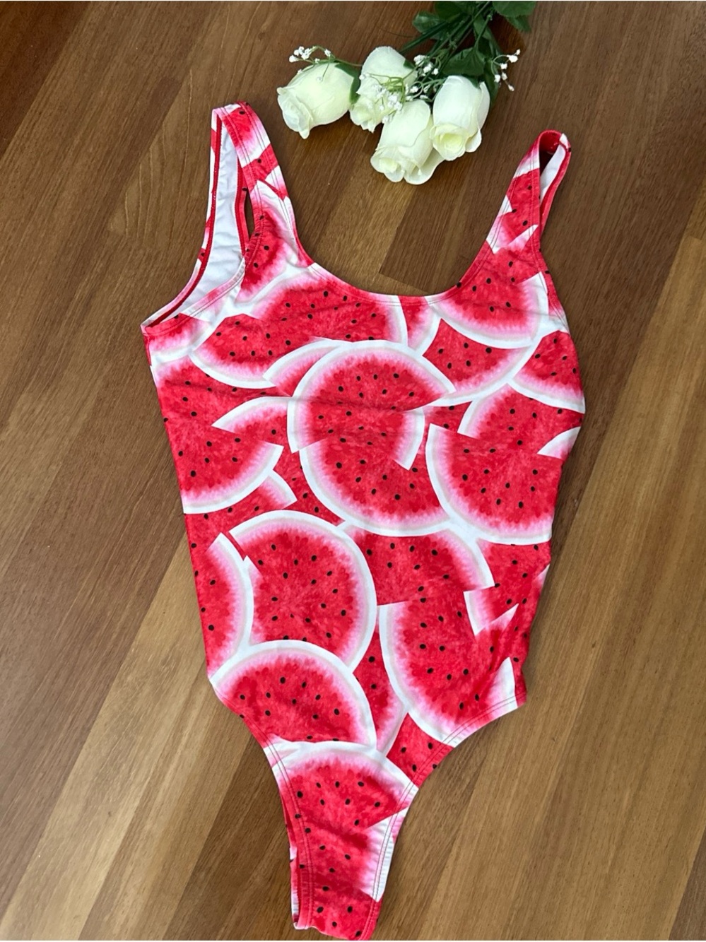 Women's Watermelon-Print One-Piece Swimsuit - Red